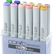 Copic Sketch EX-3 12 набор маркеров с кистью в кейсе - Copic Sketch EX-3 12 набор маркеров с кистью в кейсе Копик Скетч маркеры 12 цветов купить в официальном магазине Copic.Club   с доставкой по РФ и всему миру