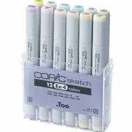 Copic Sketch EX-4 12 набор маркеров с кистью в кейсе - Copic Sketch EX-4 12 набор маркеров с кистью в кейсе Копик Скетч маркеры 12 цветов купить в официальном магазине Copic.Club   с доставкой по РФ и всему миру