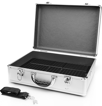 Чемодан для 358 маркеров Copic Too Corporation серебристый с ремешком