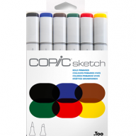 Copic Sketch 6 Bold Primaries набор маркеров с кистью - Copic Sketch 6 Bold Primaries набор маркеров с кистью