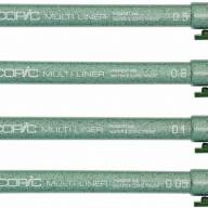 Набор капиллярных линеров Copic Multiliner 4 штуки оливкового цвета (перо 0.05 - 0.5 мм) - Набор капиллярных линеров Copic Multiliner 4 штуки оливкового цвета (0.05 - 0.5 мм) купить в магазине для художников Copic.Club с доставкой по всему миру
