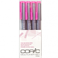 Набор капиллярных линеров Copic Multiliner 4 штуки розового цвета (перо 0.05 - 0.5 мм) - Набор капиллярных линеров Copic Multiliner 4 штуки розового цвета (0.05 - 0.5 мм) купить в магазине для художников Copic.Club с доставкой по всему миру