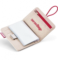 Визитница SenseBag с текстильной обложкой на 24 карточки светлая